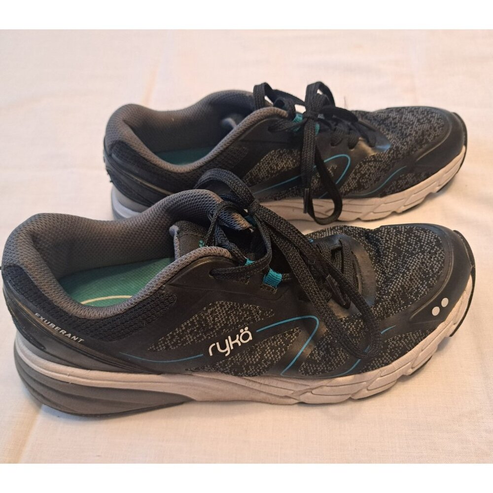 Ryka Exuberant Womens Black Lace Up Athletic‎ Low Top Round Toe Sneakers  8.5 M